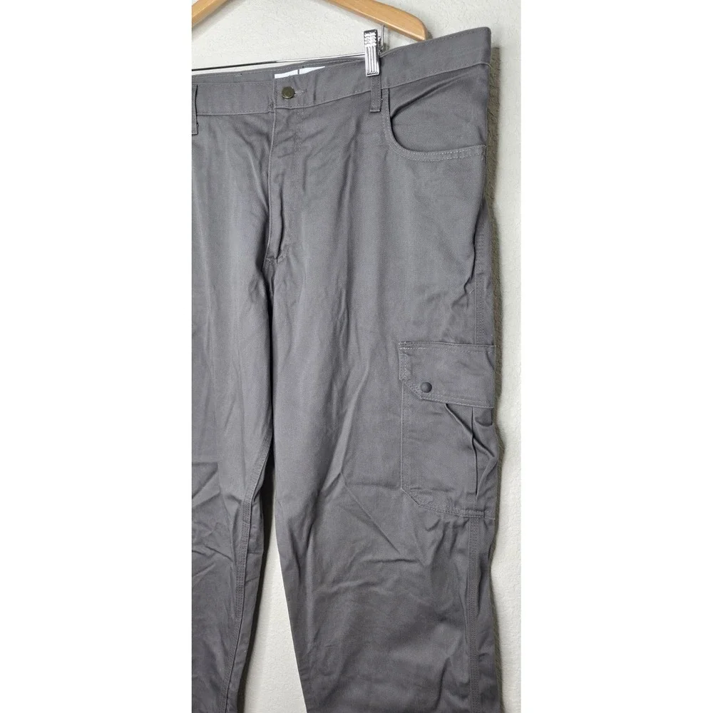 Lapco Men 40x34 Fire Resistant Reinforced Straight Cargo Work Pants Gray Pockets